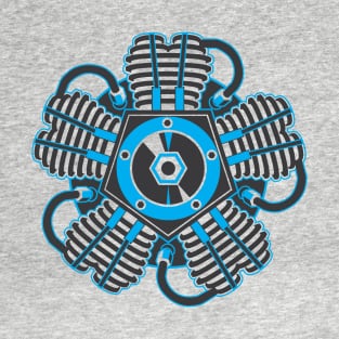 Radial Engine Two-tone Aqua T-Shirt